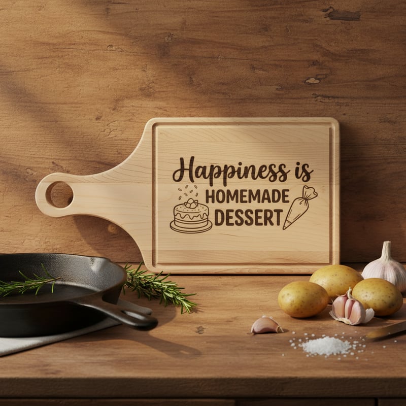 Rustic Cooking Scene with Wooden Board