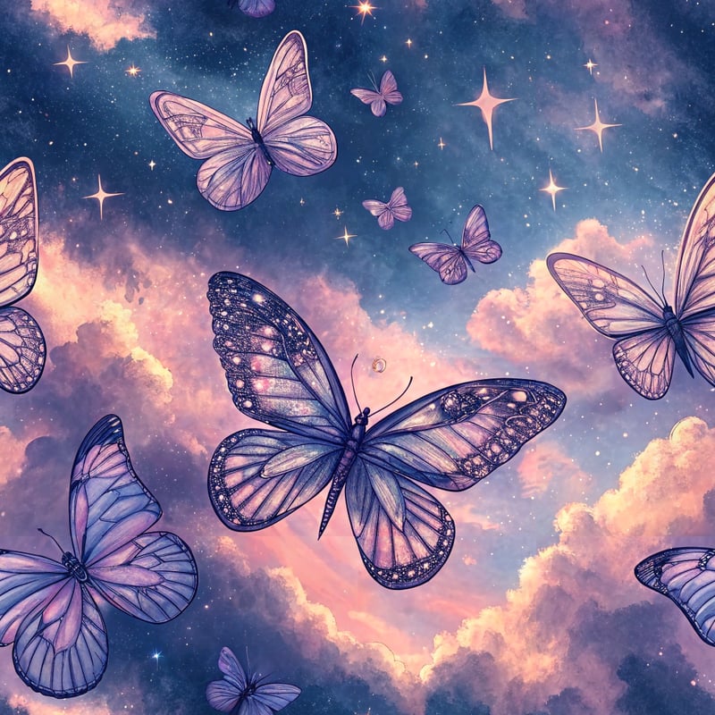 Crystal-Winged Butterflies at Twilight