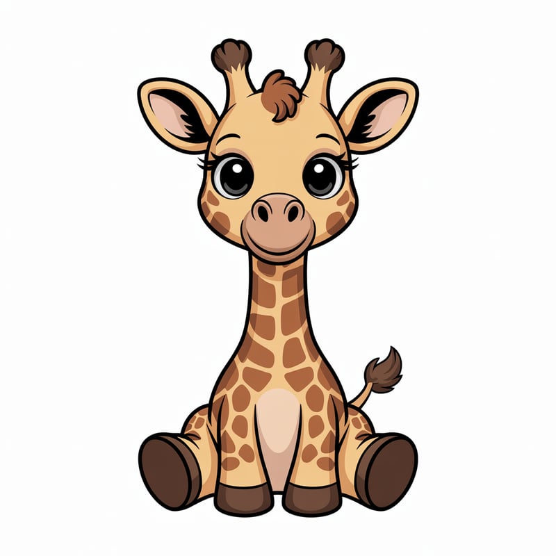 Cute Animated Nursery Giraffe Art