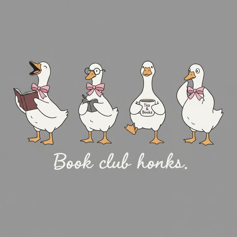 Book Club Geese Illustration