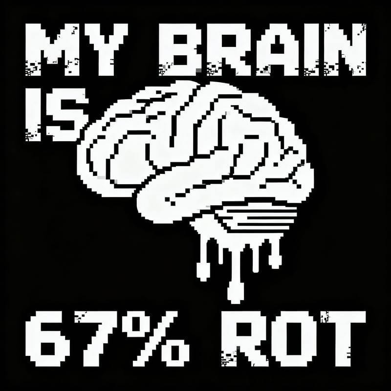 Glitchy Pixelated Melting Brain