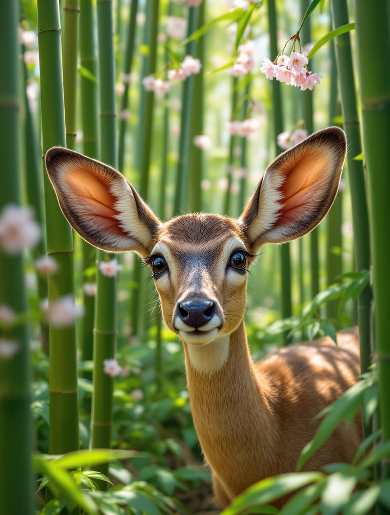 Shy Deer in Bamboo Grove