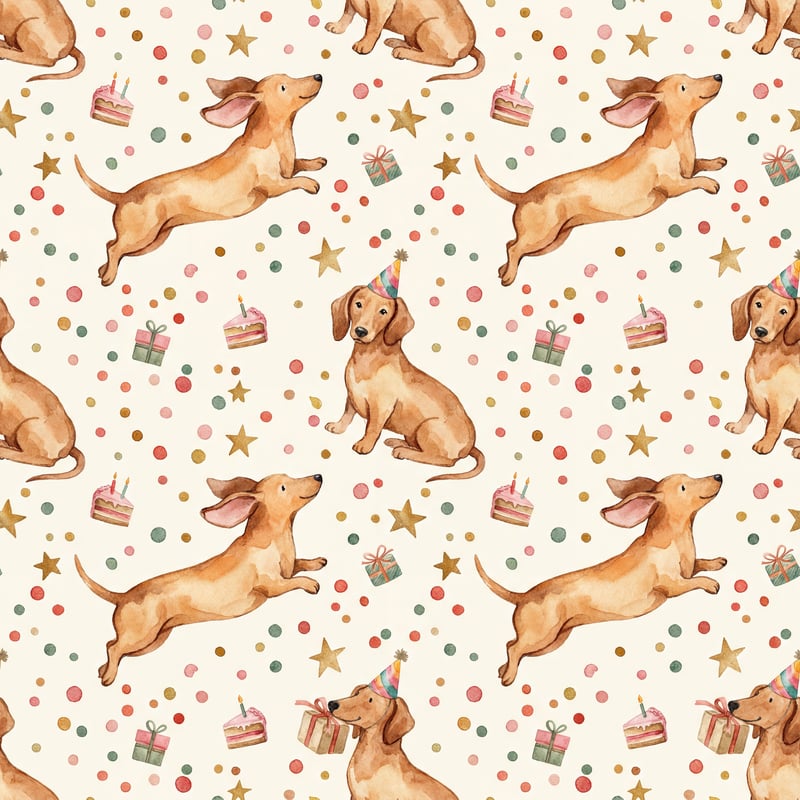 Joyful Dachshund Birthday Pattern