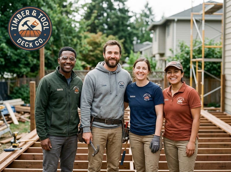 Crew of Deck Builders Posing Casually
