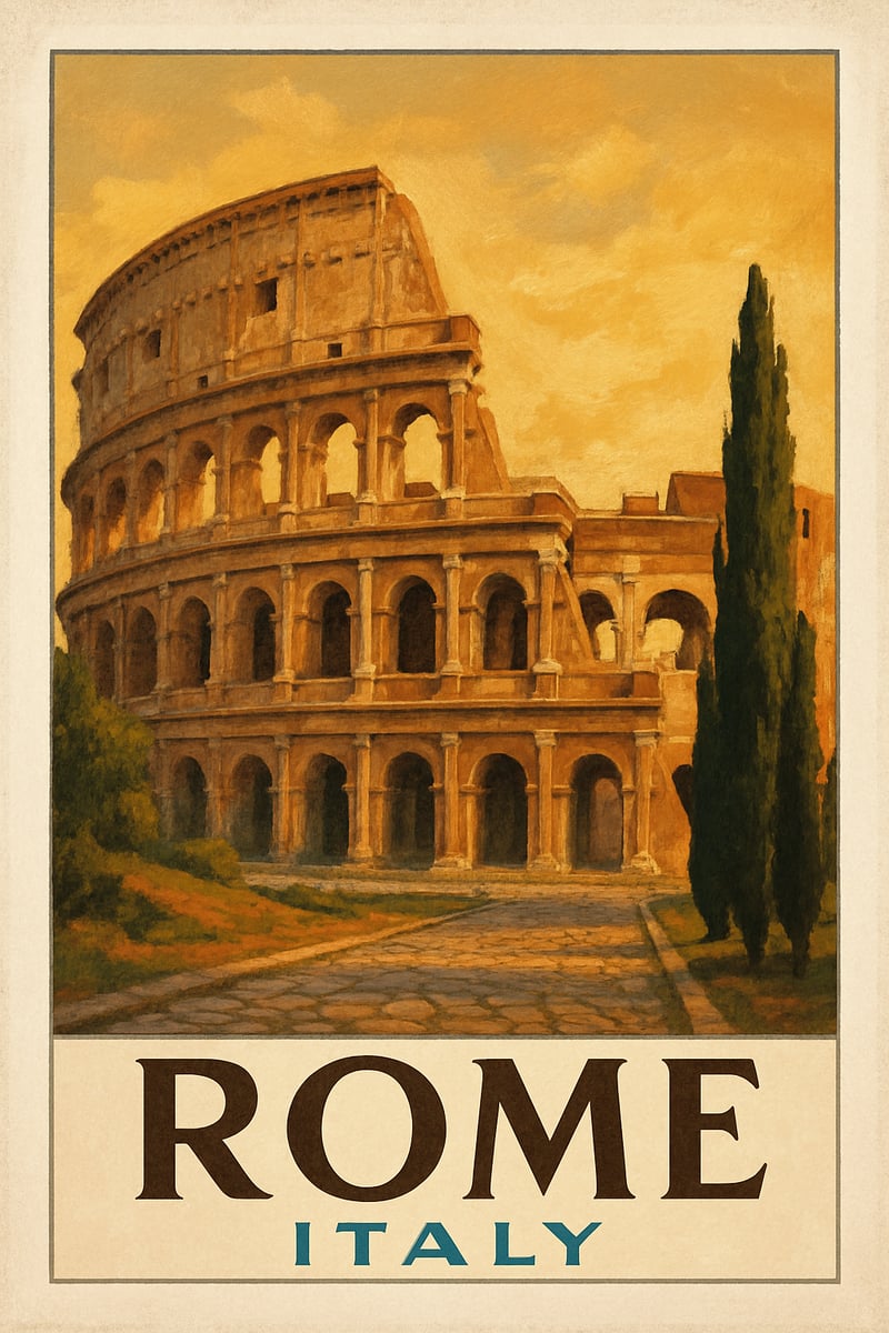 Vintage Rome Travel Poster