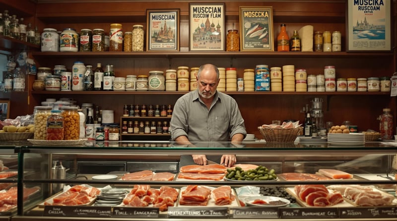 Traditional Russian Delicatessen Scene
