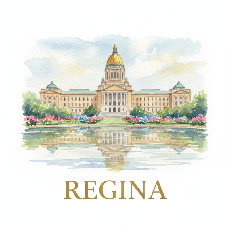Watercolor Painting of Regina's Legislative Building
