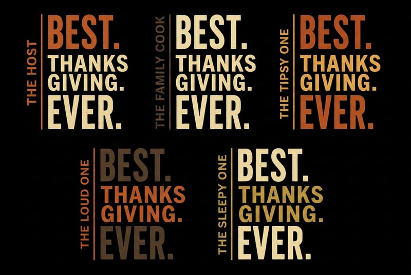 Thanksgiving Family Roles Typography Set