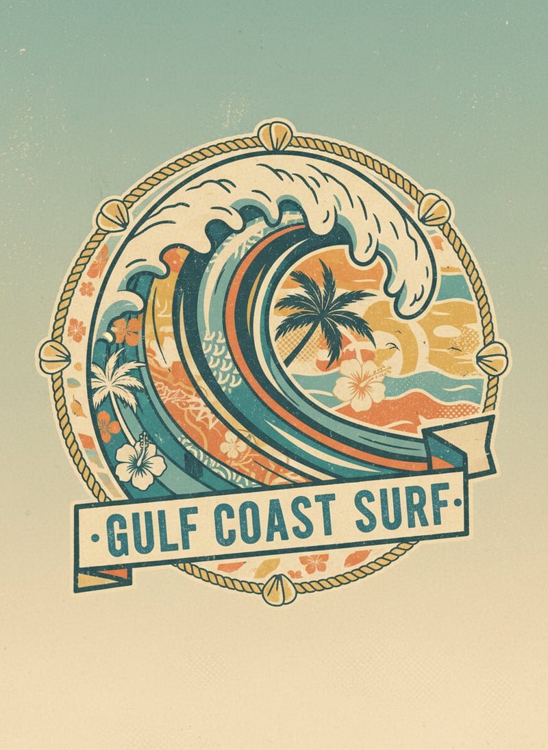 Gulf Coast Wave Graphic