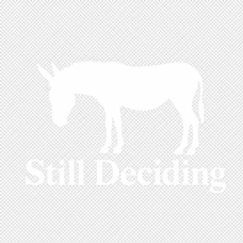 White Donkey Silhouette with Text