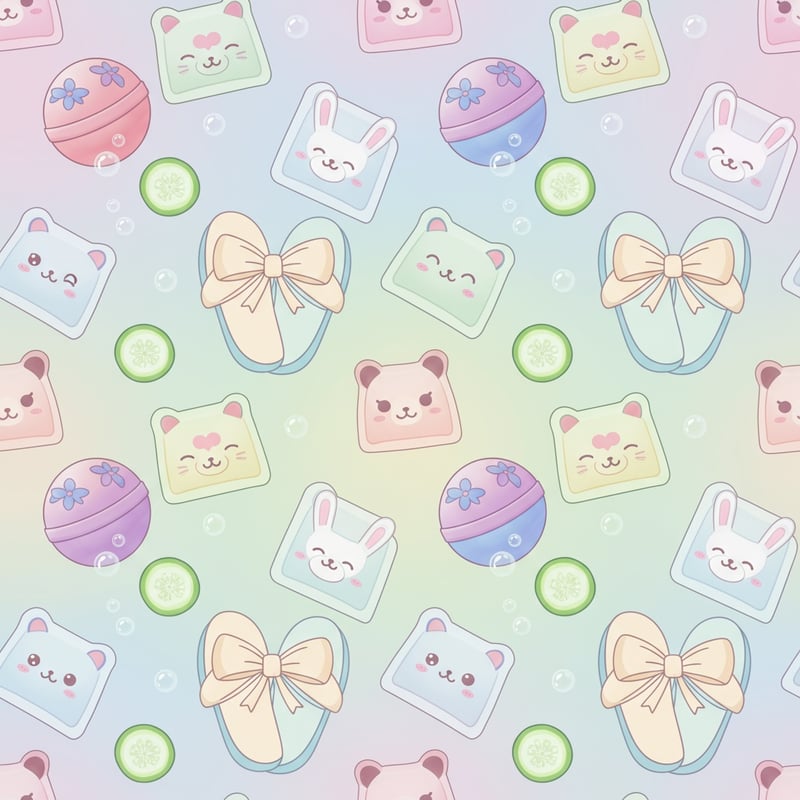 Seamless Spa Accessories Vector Pattern