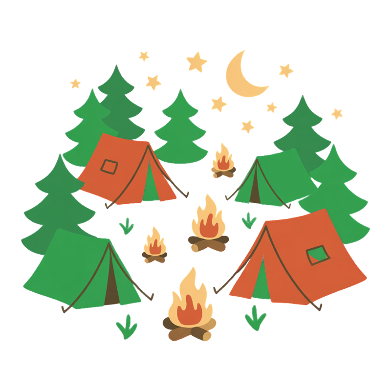 Camping Scene T-Shirt Design
