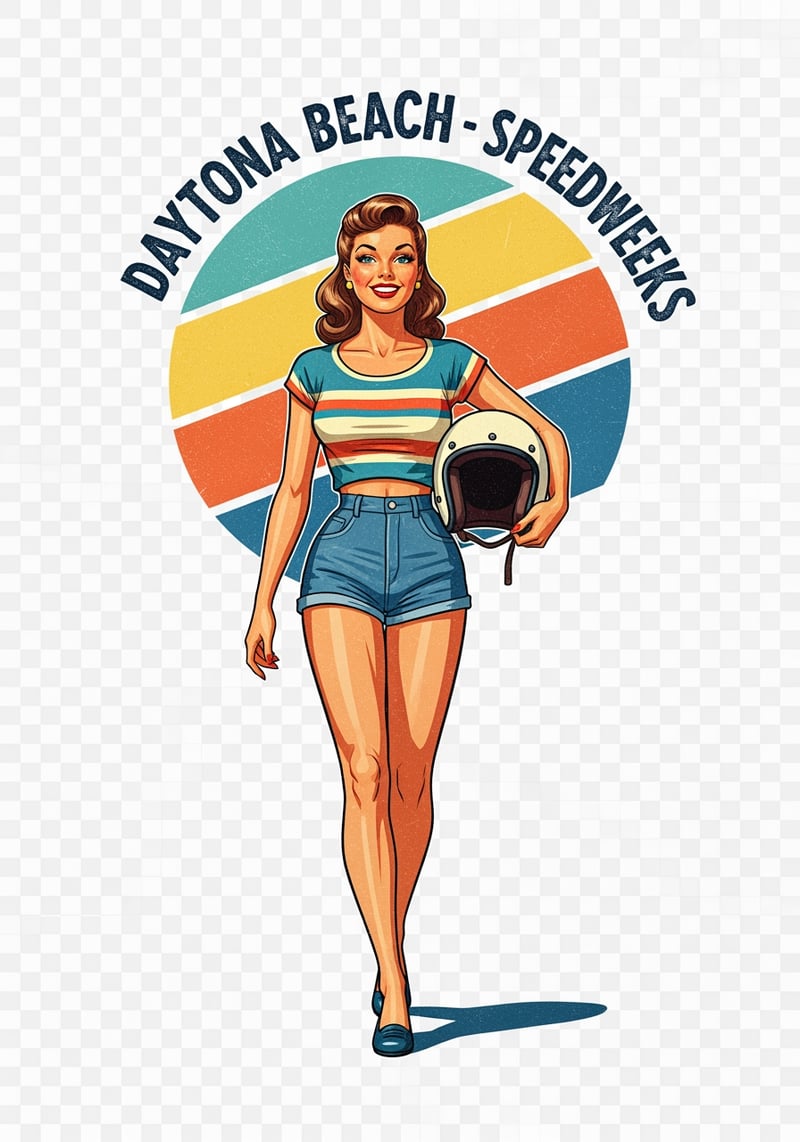 Classic Daytona Pin-Up Shirt Design