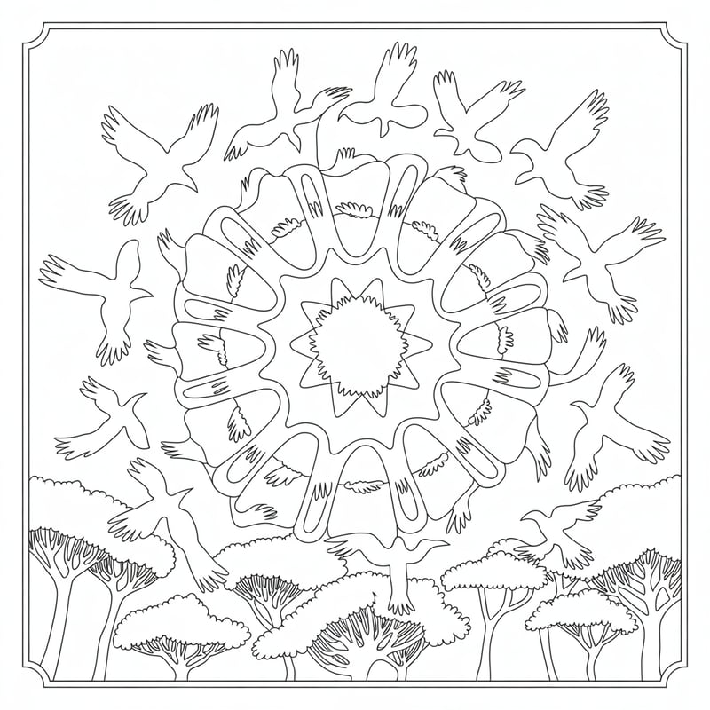 Raven Flight Star Mandala
