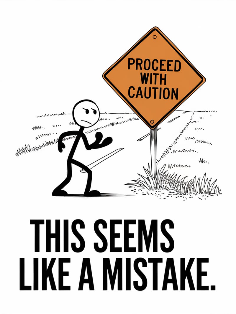 Stick Figure Warning Illustration