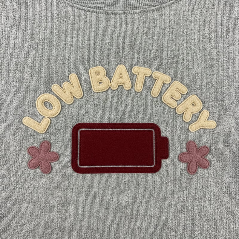 Low Battery Text with Battery Icon