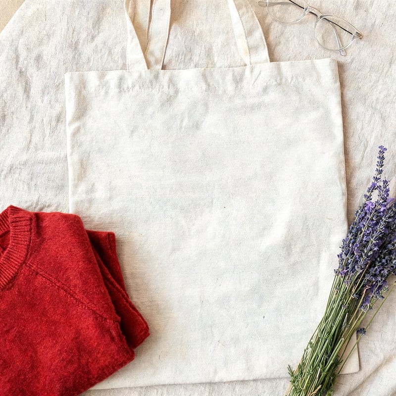 Photorealistic Tote Bag Flat Lay