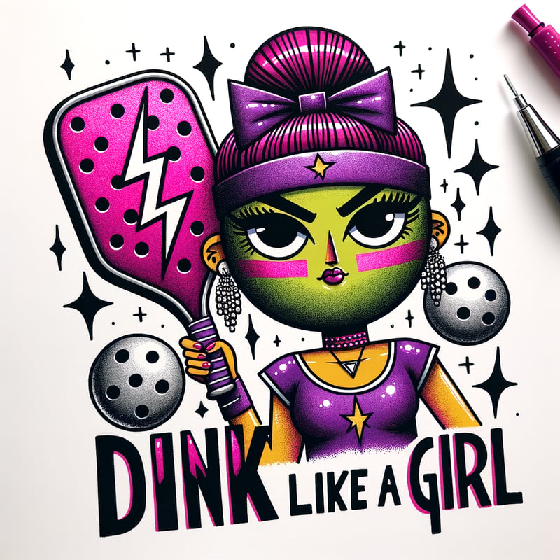 Fierce Pickleball Girl Character