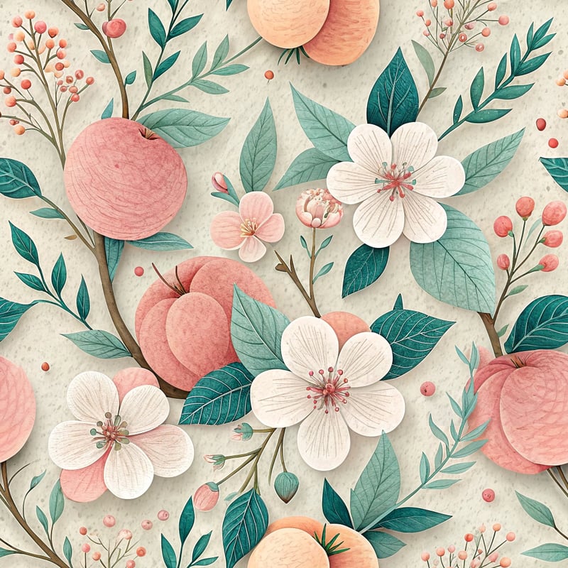 Paper Art: Peaches & Blossoms