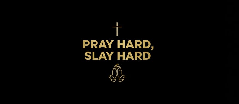 Minimalist Christian Pray Hard Design