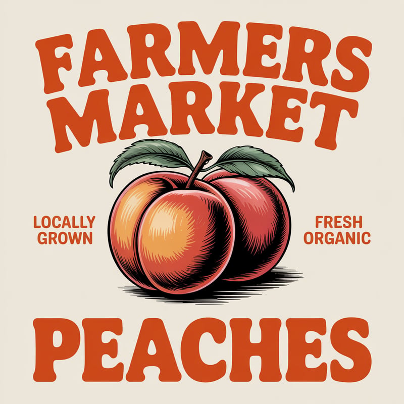 Vintage Farmers Market Peaches Ad