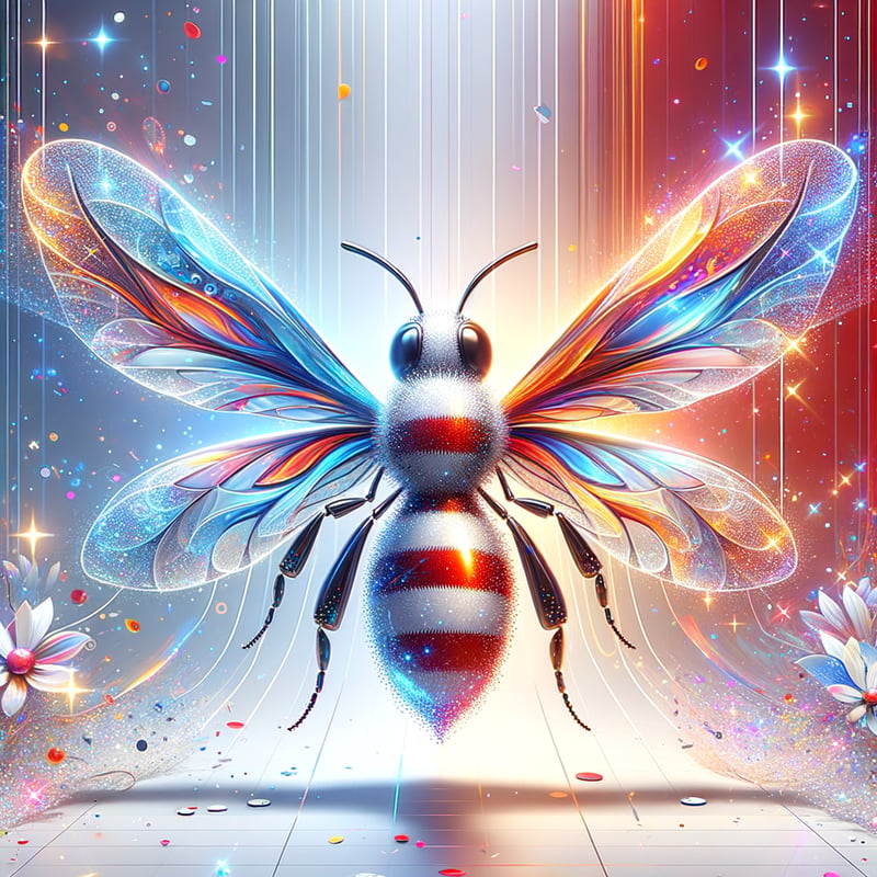 Stylized Bee with Vibrant Stripes