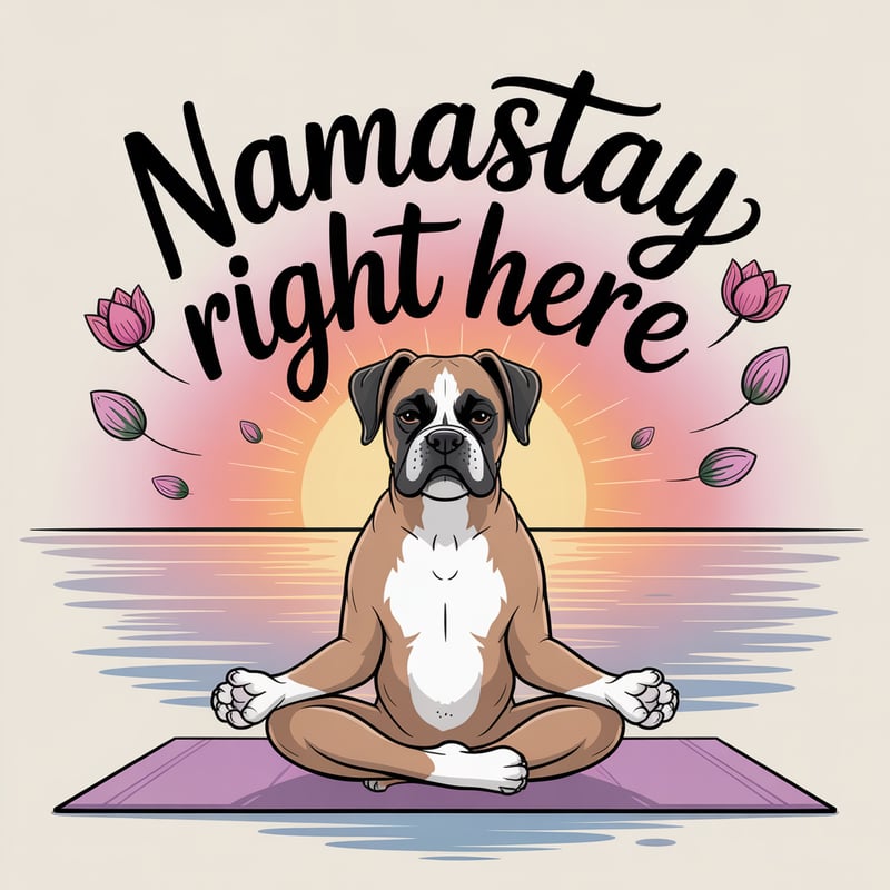Calm Boxer Dog in Lotus Pose