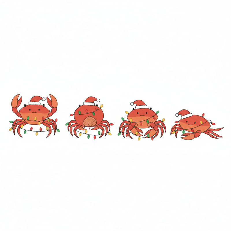 Crabs Wrapped in Christmas Lights