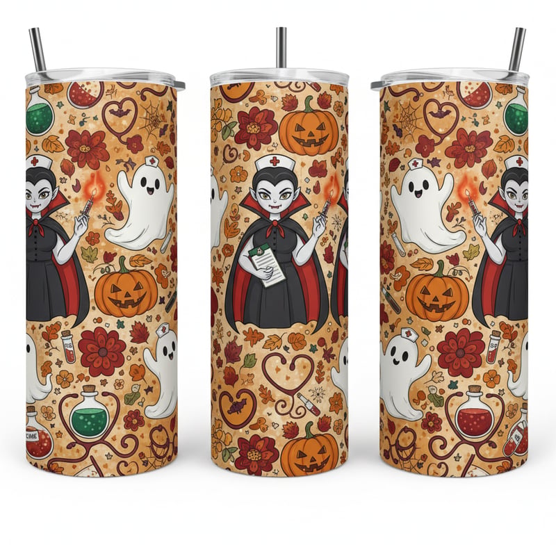 Halloween Nurse Tumbler Wrap