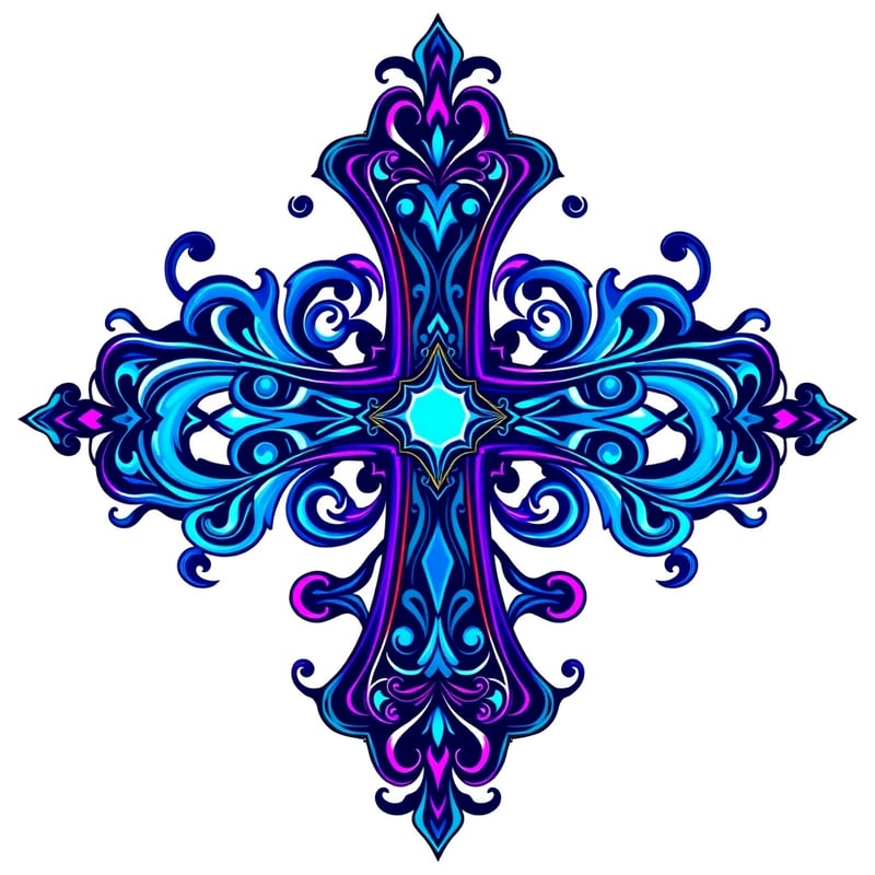 Iridescent Fantasy Cross Design