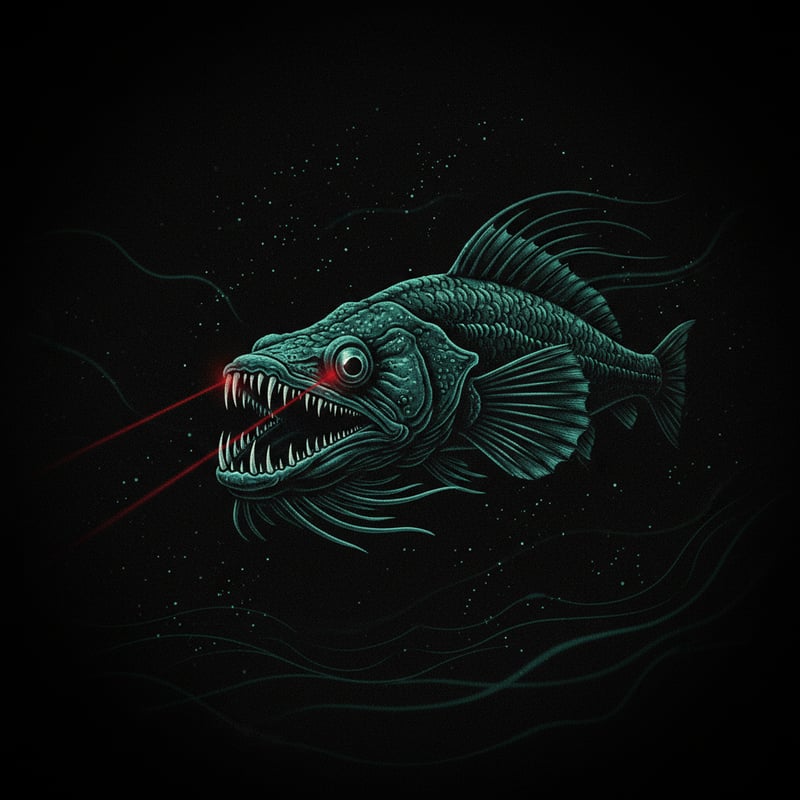 1990s Vintage Deep-Sea Dragonfish Art