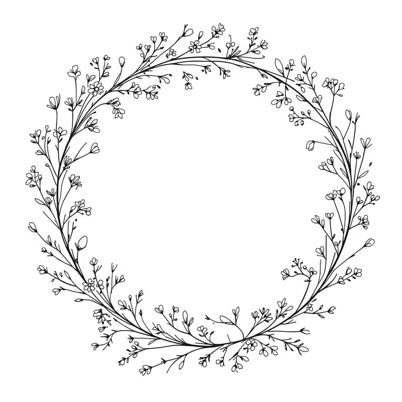 Minimalist Floral Wreath Design