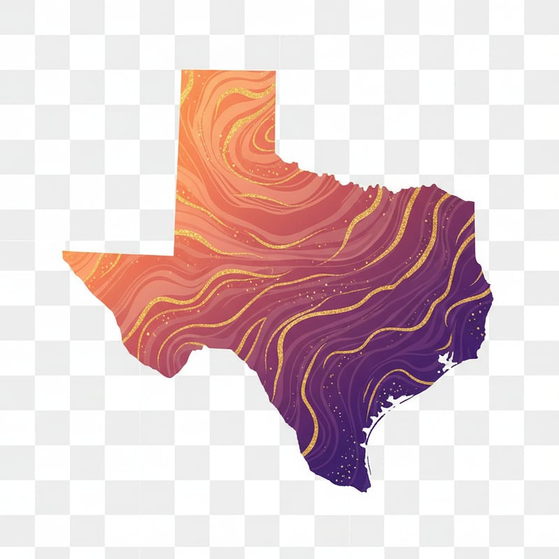 Texas Silhouette Marble Pattern
