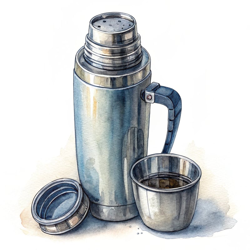 Watercolor Stainless Steel Thermos Clipart