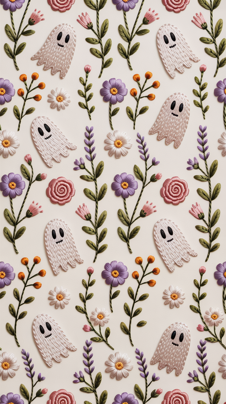 Ethereal Ghosts and Wildflowers Pattern