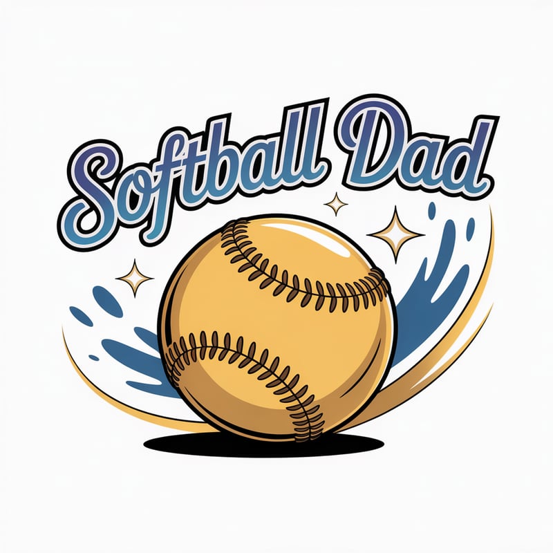 Golden Softball Dad Logo