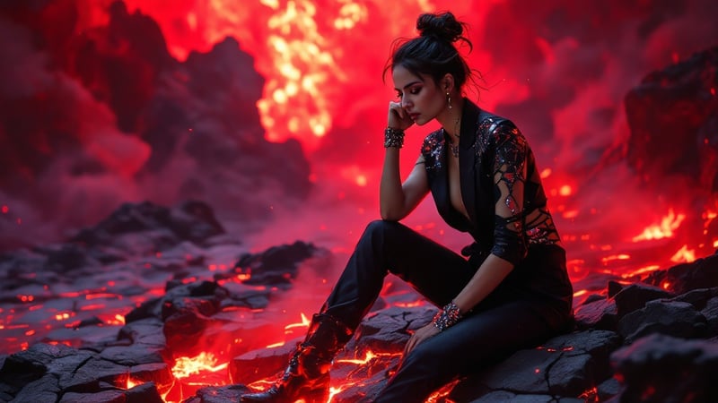 Surreal South Asian Model in Designer Fashion