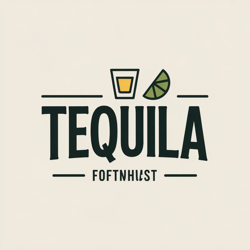 Bold Serif Fonts with Tequila Icon