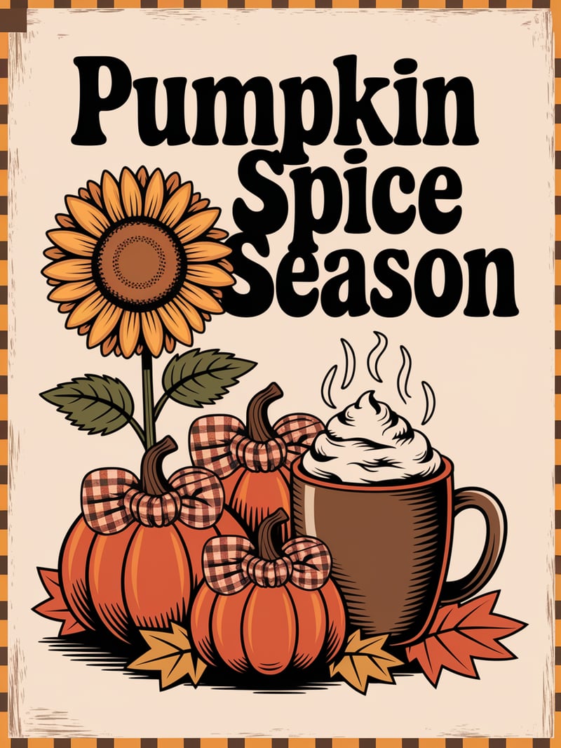 Retro Pumpkin Spice Season Graphic