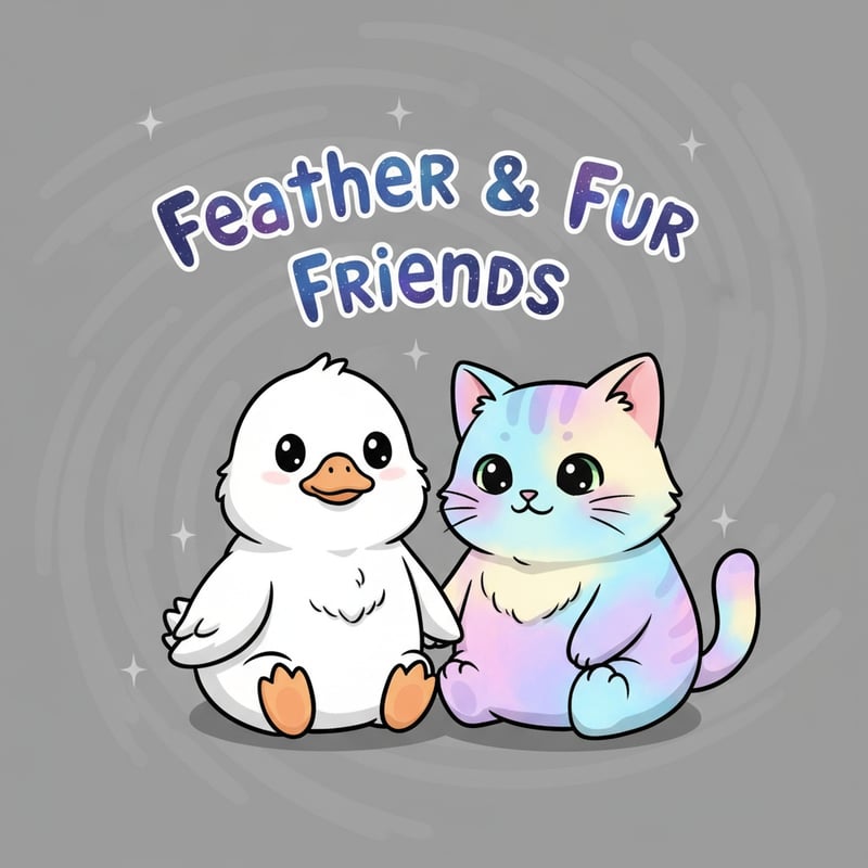 Chibi Goose and Pastel Cat Duo