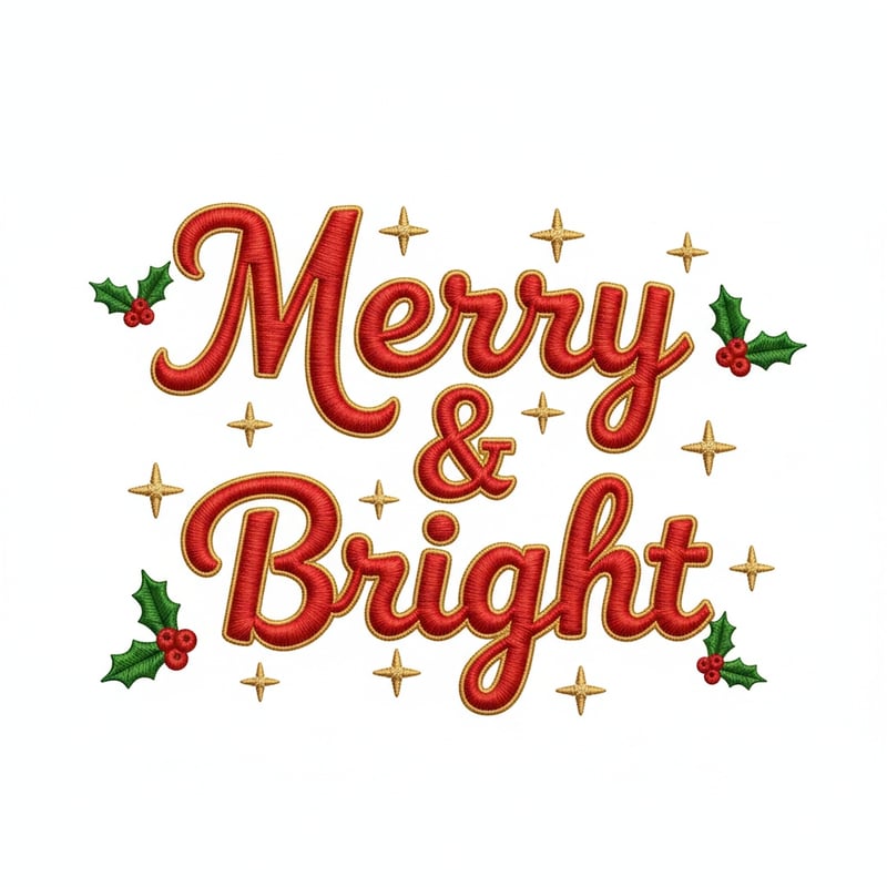 Merry & Bright Embroidered 3D Art