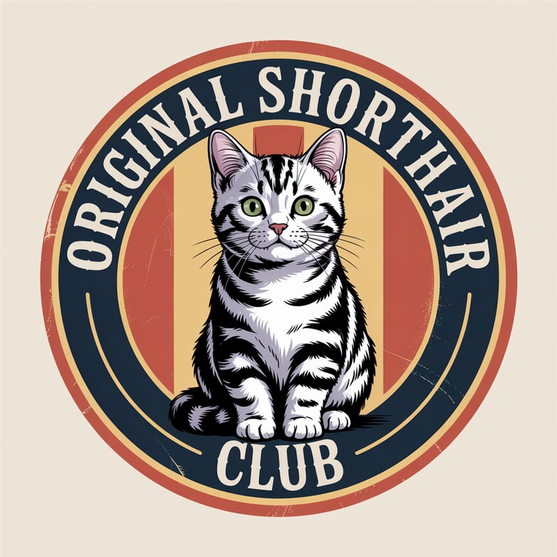 Vintage American Shorthair Badge