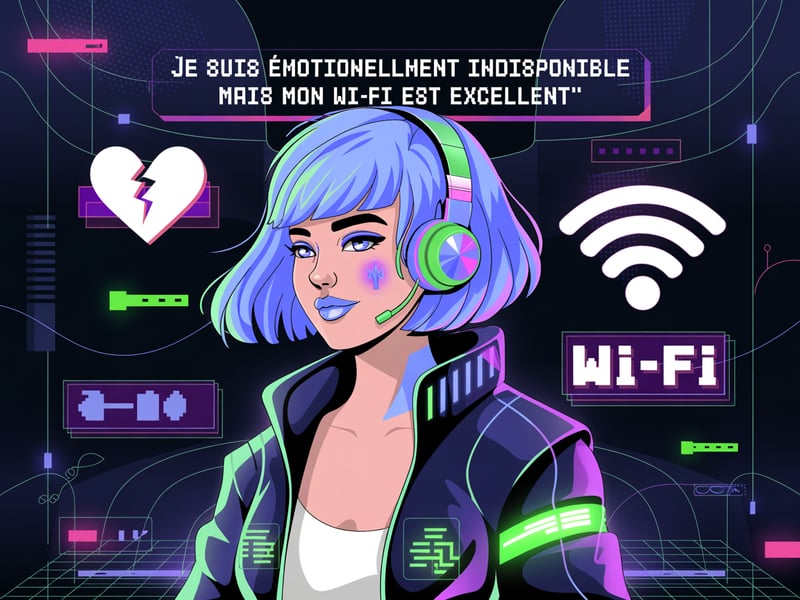 Cyber Girl Wi-Fi Aesthetic Tee