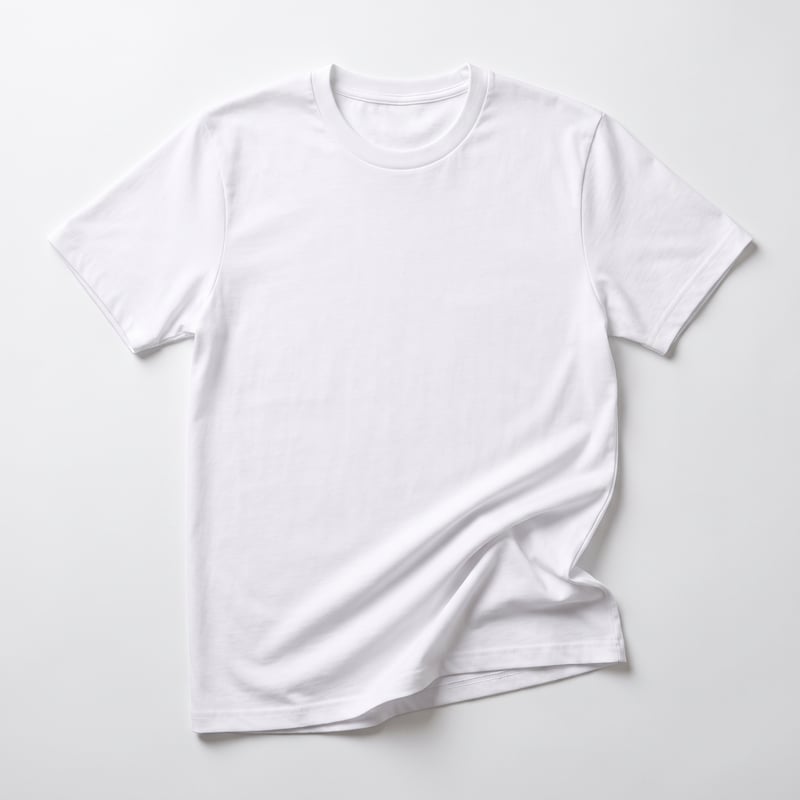 White Crew-Neck T-Shirt Flat-Lay Mockup