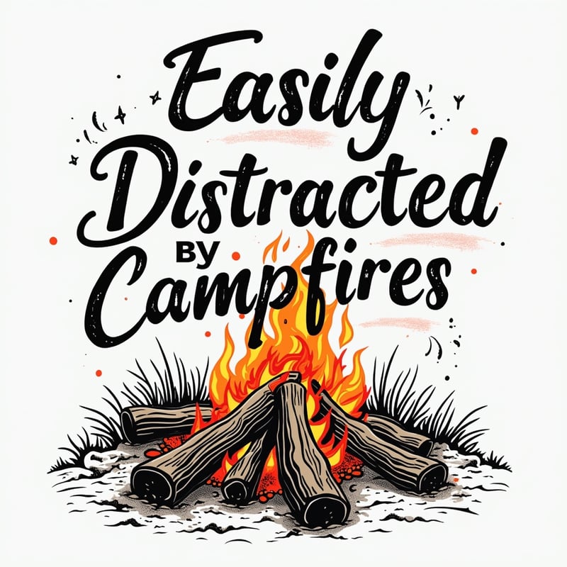 Easily Distracted by Campfires T-Shirt Design