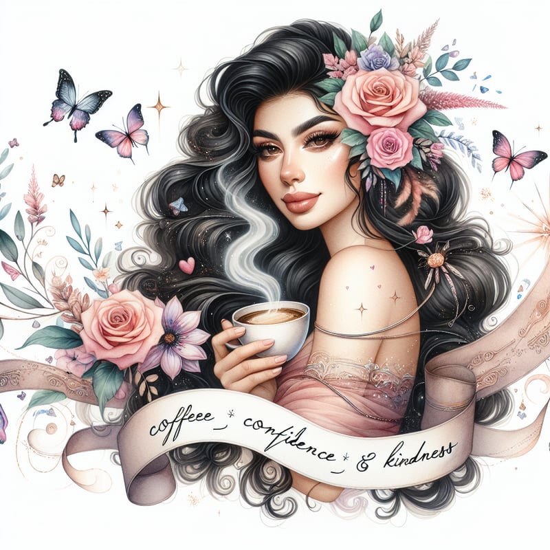 Whimsical Watercolor Woman Portrait