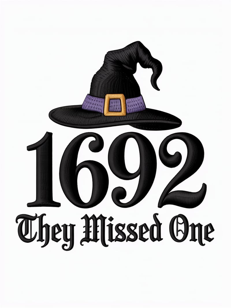 1692 Witch Hat Embroidery Design