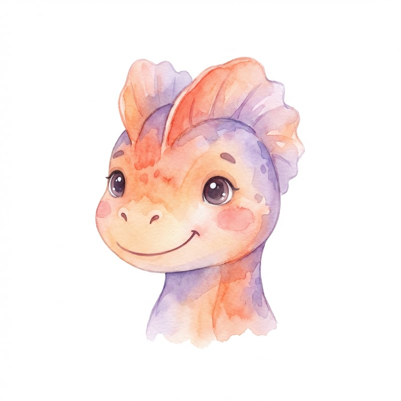 Baby Dilophosaurus Watercolor Clipart