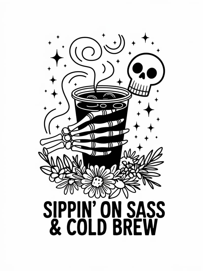 Sassy Iced Coffee Illustration