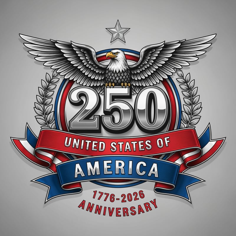 America 250th Anniversary Patriotic Emblem